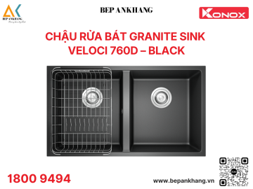 Chậu rửa bát Konox Granite Sink Veloci 760D – Black